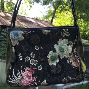 🥢🥡Vintage Black & Gold Asian Shoulder Bag 🥡🥢